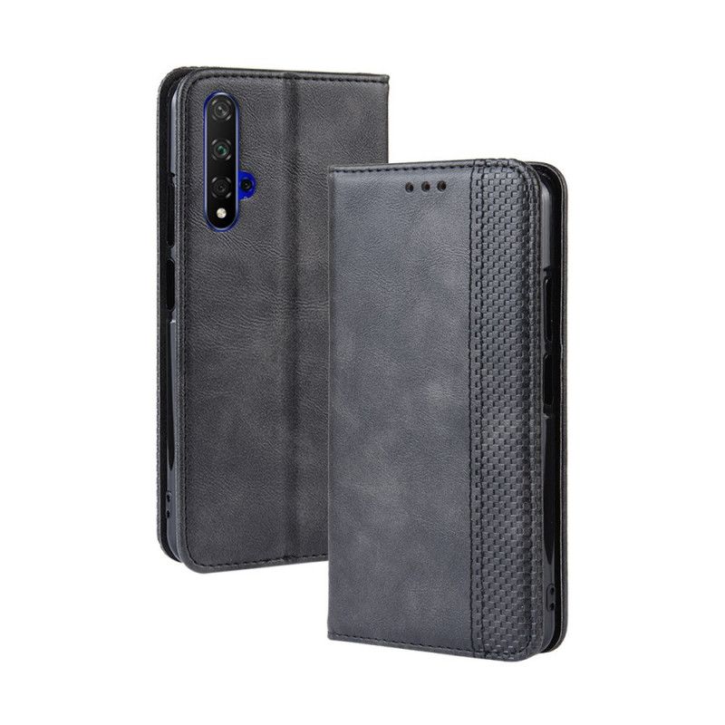 Flip Cover Honor 20 / Huawei Nova 5t Effet Cuir Vintage Stylisé