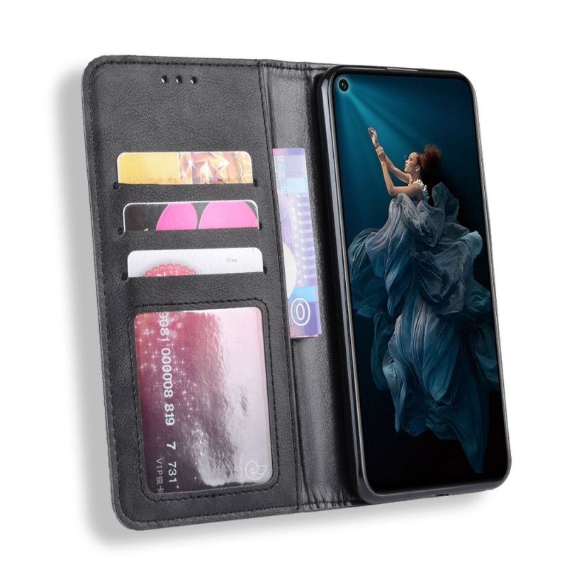 Flip Cover Honor 20 / Huawei Nova 5t Effet Cuir Vintage Stylisé