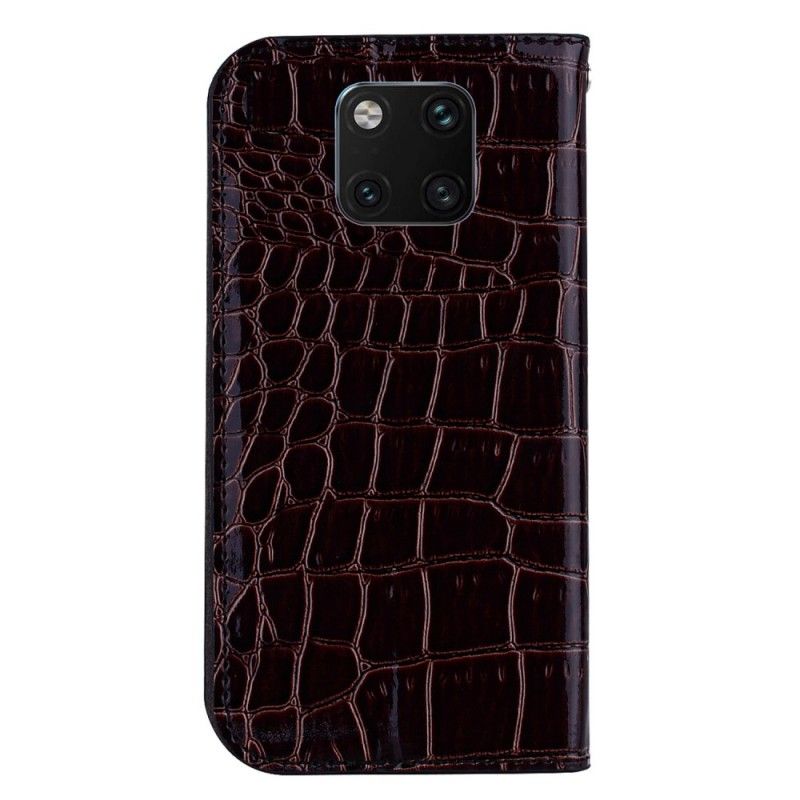 Flip Cover Huawei Mate 20 Pro Effet Peau De Crocodile Et Paillettes