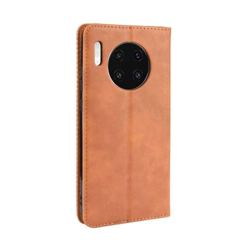 Flip Cover Huawei Mate 30 Effet Cuir Vintage Stylisé