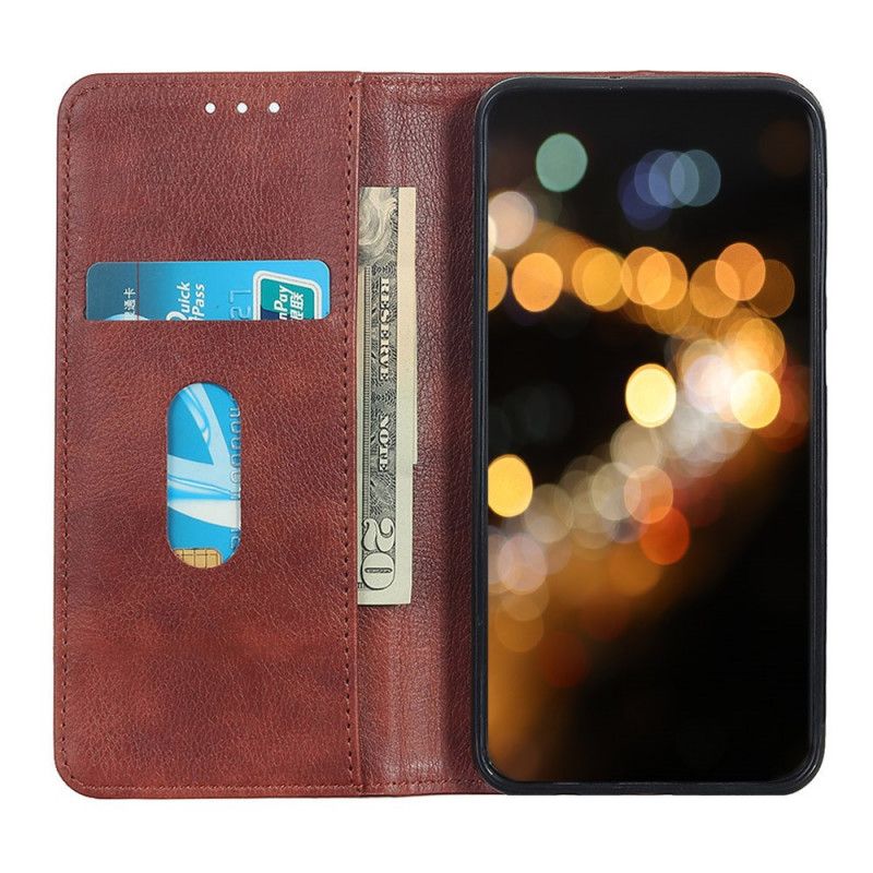 Flip Cover Huawei Mate 30 Lite Cuir Fendu Litchi