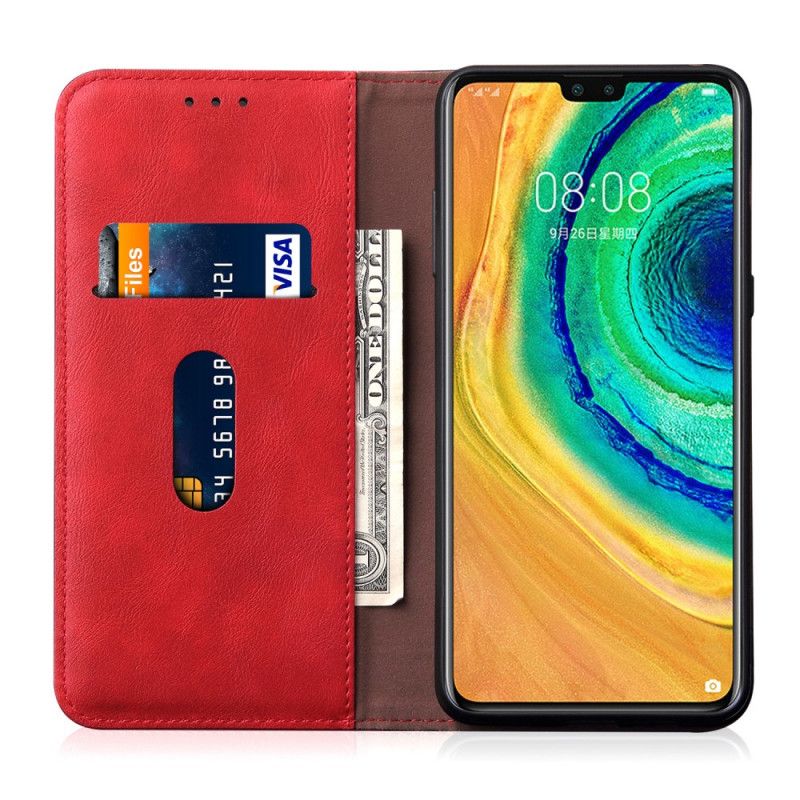 Flip Cover Huawei Mate 30 Pro Effet Cuir Coutures