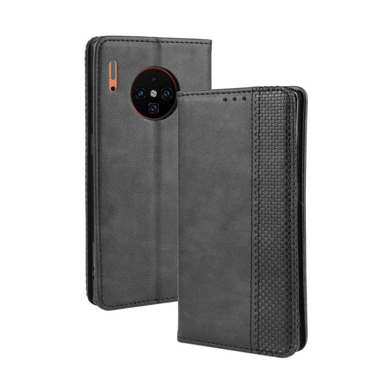 Flip Cover Huawei Mate 30 Pro Effet Cuir Vintage Stylisé