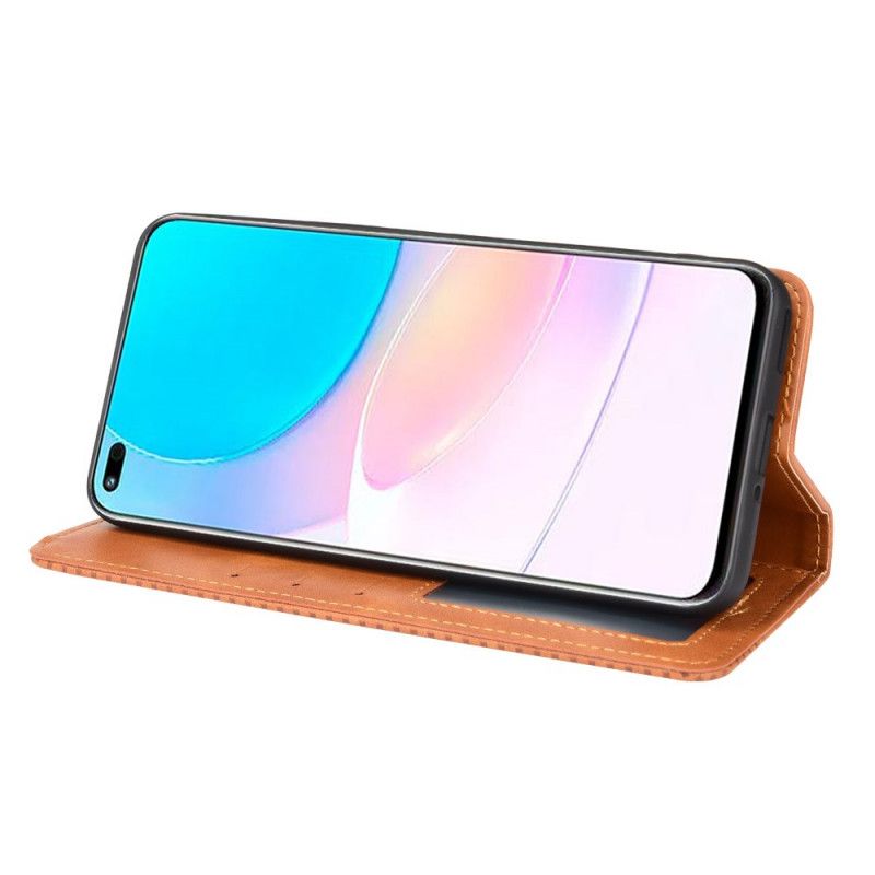 Flip Cover Huawei Nova 8i / Honor 50 Lite Effet Cuir Vintage Stylisé