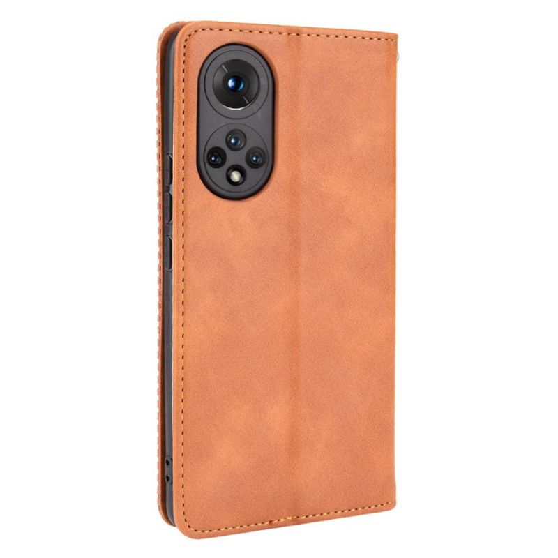 Flip Cover Huawei Nova 9 / Honor 50 Effet Cuir Vintage Stylisé