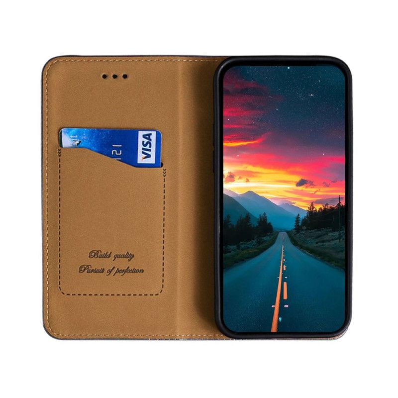 Flip Cover Huawei Nova 9 Pro / Honor 50 Pro Cuir Litchi Fendu Coutures