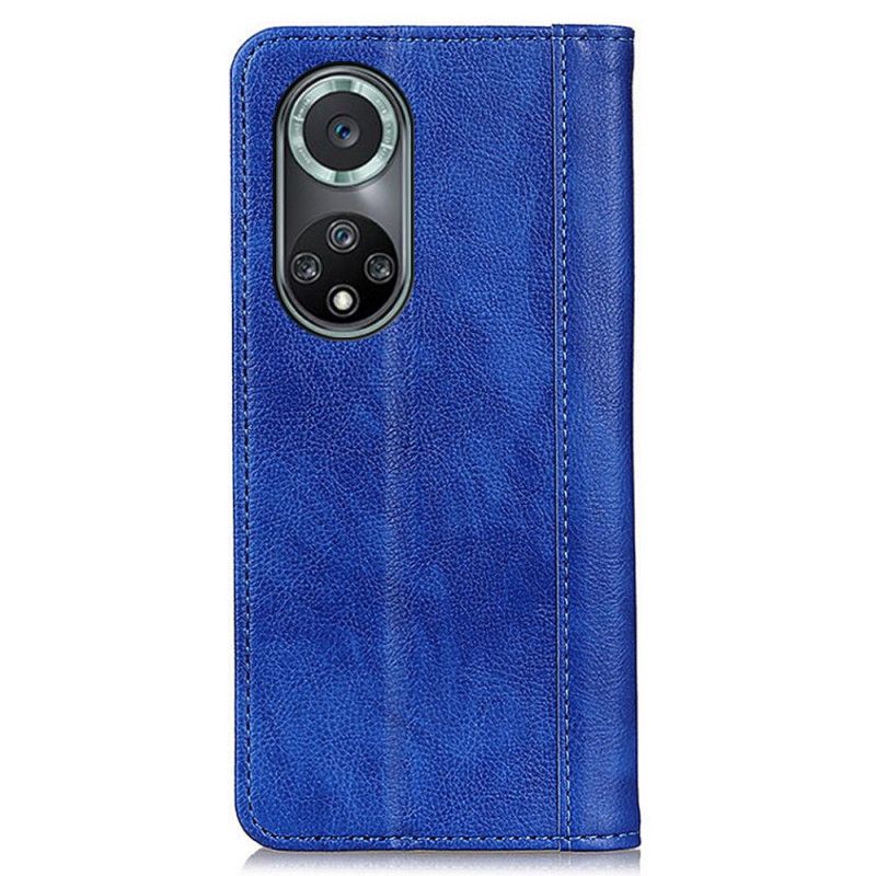 Flip Cover Huawei Nova 9 Pro / Honor 50 Pro Cuir Litchi Fendu Élégance