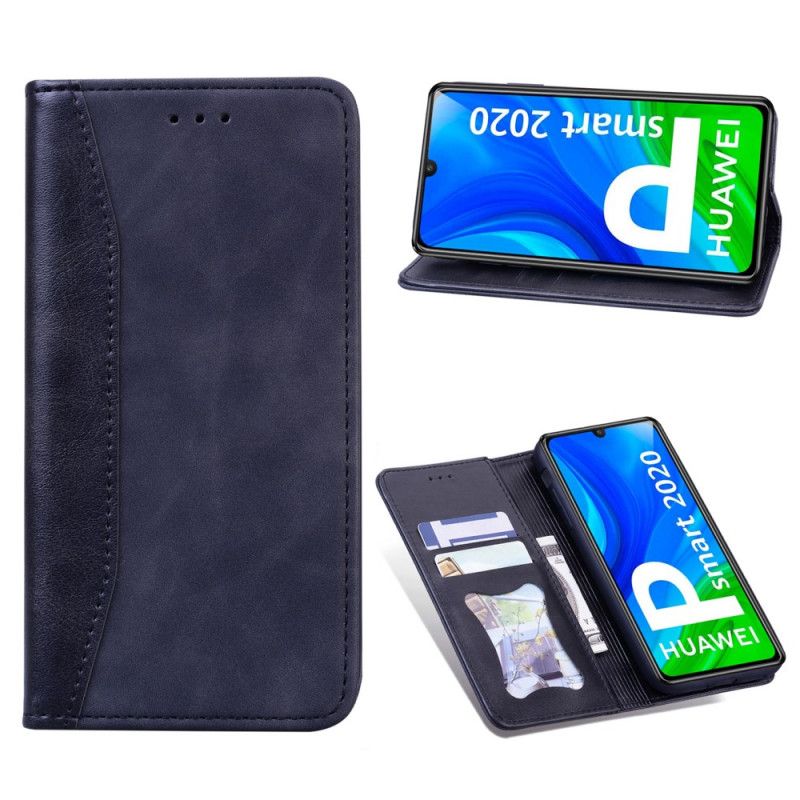 Flip Cover Huawei P Smart 2020 Effet Cuir Business Bicolore