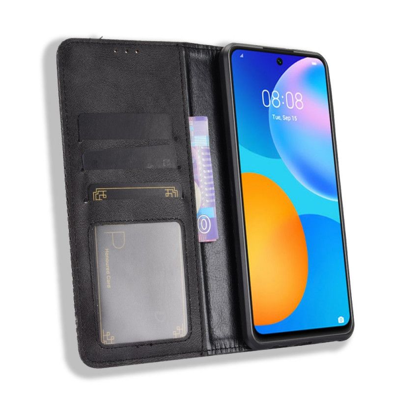 Flip Cover Huawei P Smart 2021 Effet Cuir Vintage Stylisé