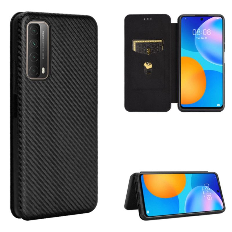 Flip Cover Huawei P Smart 2021 Fibre Carbone