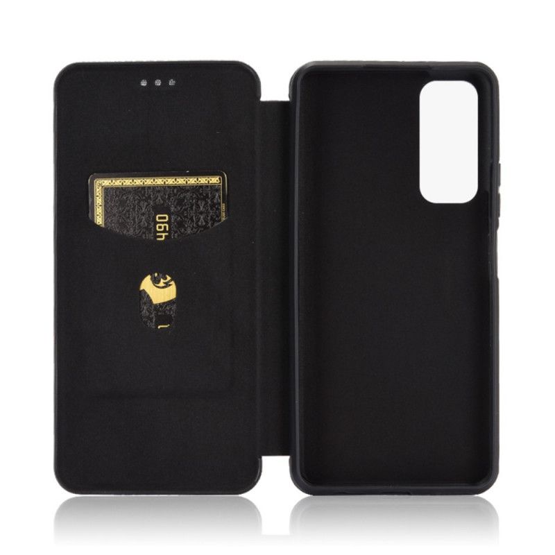 Flip Cover Huawei P Smart 2021 Fibre Carbone