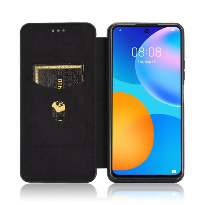 Flip Cover Huawei P Smart 2021 Fibre Carbone