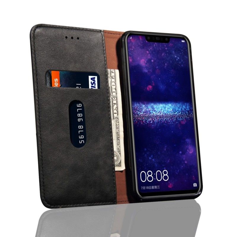 Flip Cover Huawei P Smart Plus Effet Cuir Coutures