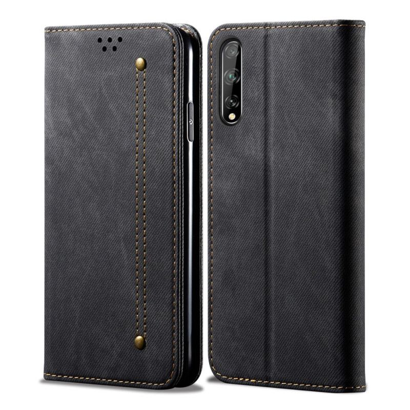 Flip Cover Huawei P Smart S Tissu Jeans