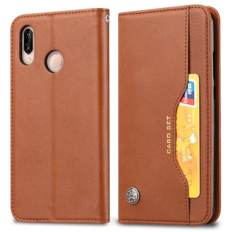 Flip Cover Huawei P20 Lite Simili Cuir Porte-cartes