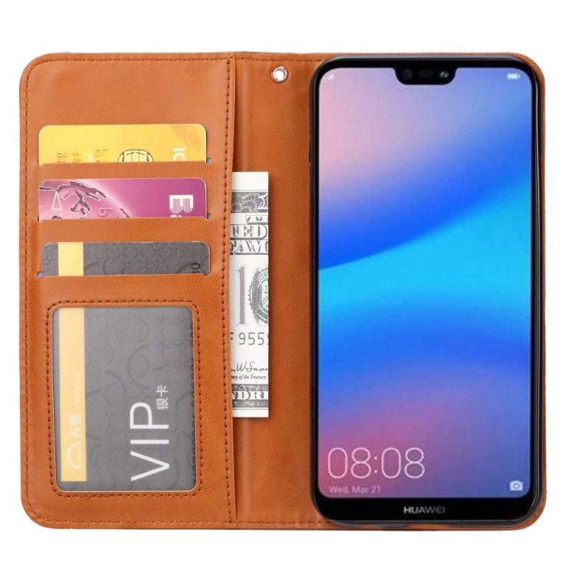 Flip Cover Huawei P20 Lite Simili Cuir Porte-cartes