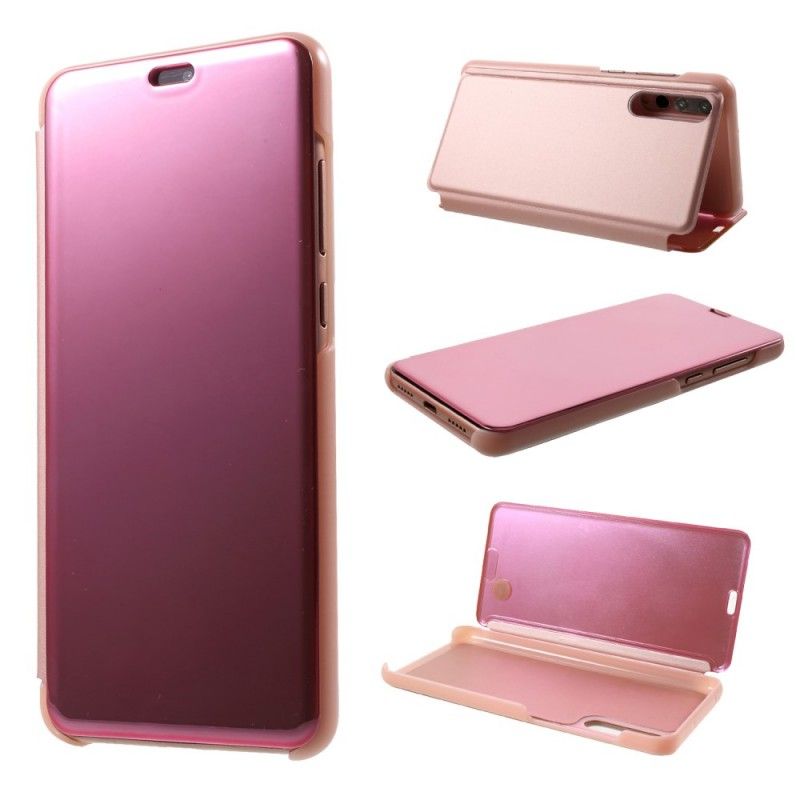 Flip Cover Huawei P20 Pro Miroir Et Effet Cuir