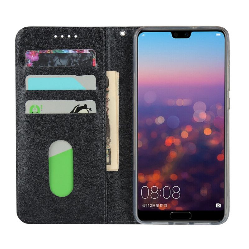 Flip Cover Huawei P20 Style Cuir Douceur Avec Lanière