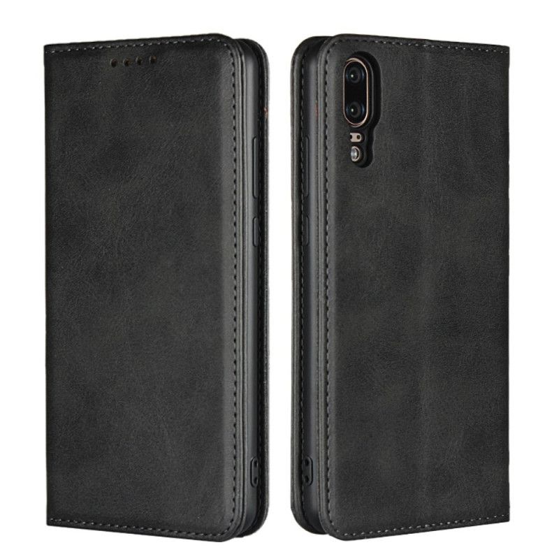 Flip Cover Huawei P20 Style Cuir Sobriété