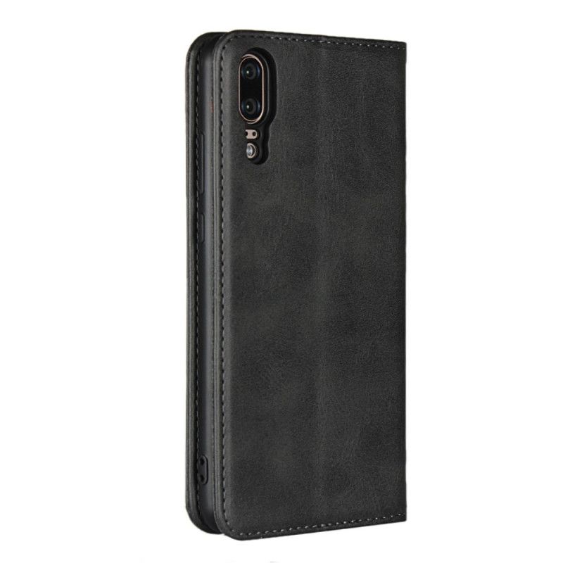 Flip Cover Huawei P20 Style Cuir Sobriété