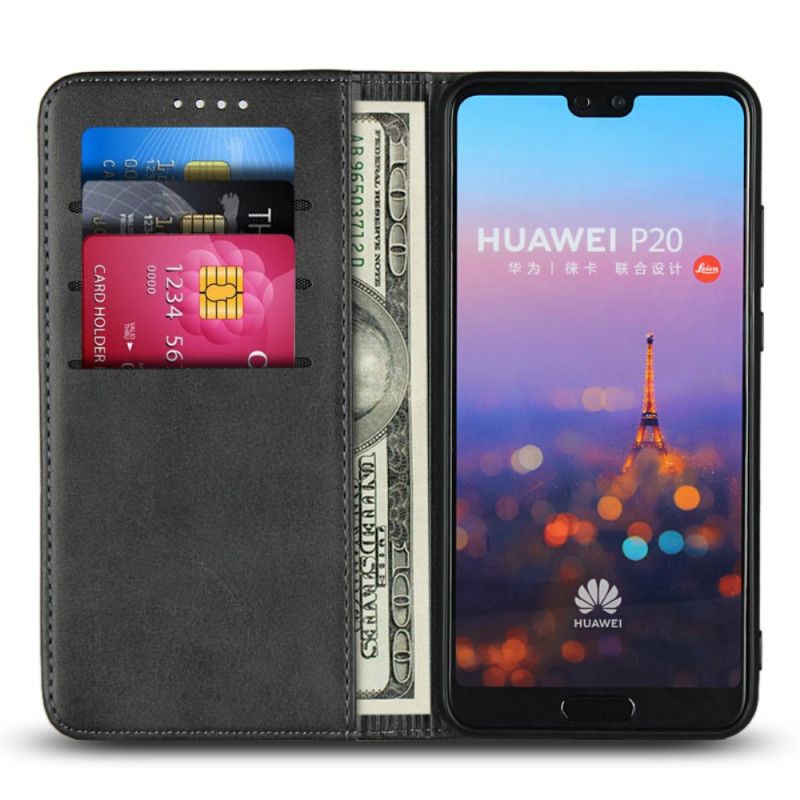 Flip Cover Huawei P20 Style Cuir Sobriété