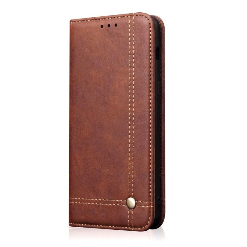 Flip Cover Huawei P30 Effet Cuir Coutures