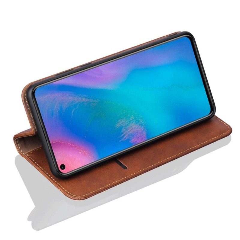 Flip Cover Huawei P30 Effet Cuir Coutures