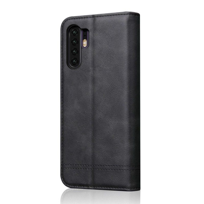 Flip Cover Huawei P30 Pro Effet Cuir Coutures