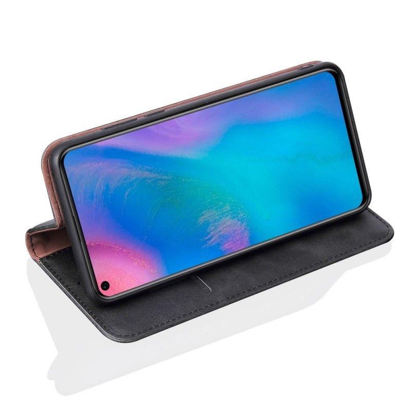 Flip Cover Huawei P30 Pro Effet Cuir Coutures