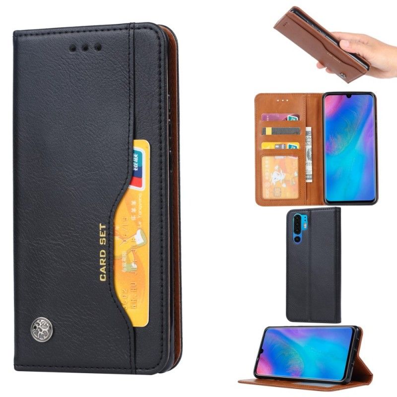 Flip Cover Huawei P30 Pro Simili Cuir Porte-cartes