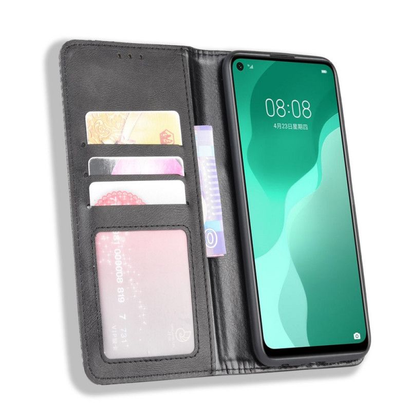 Flip Cover Huawei P40 Lite 5g Effet Cuir Vintage Stylisé