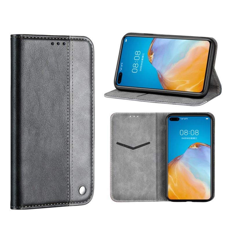 Flip Cover Huawei P40 Pro Bicolore Effet Cuir