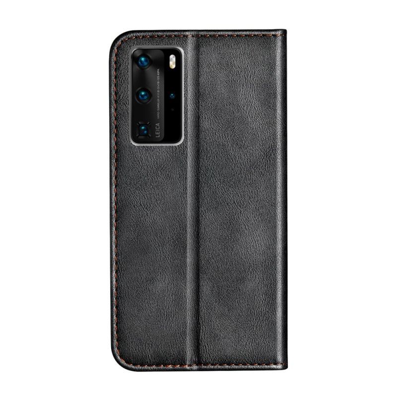 Flip Cover Huawei P40 Pro Bicolore Effet Cuir