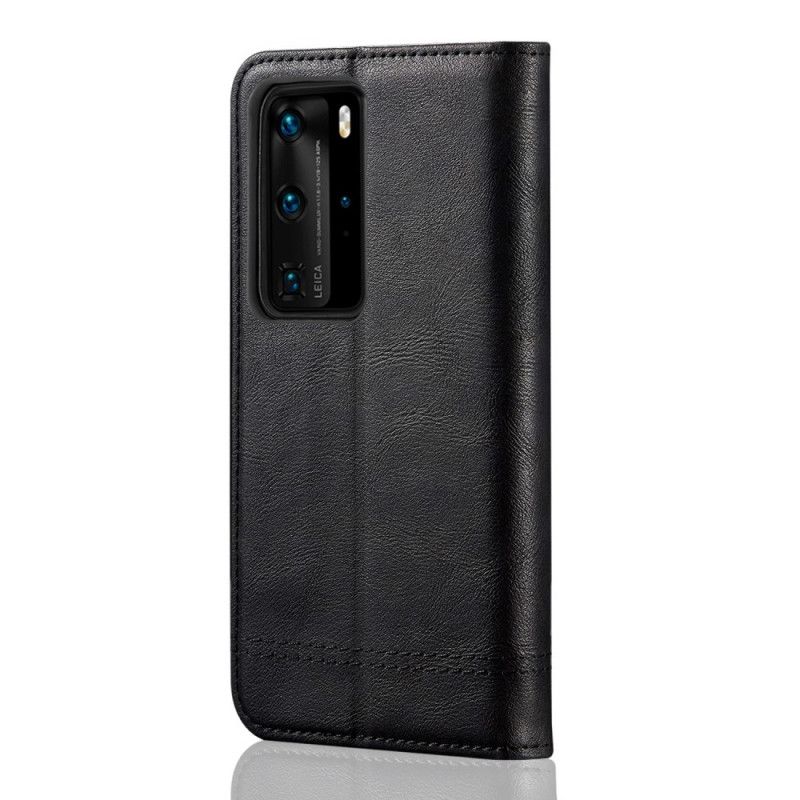 Flip Cover Huawei P40 Pro Plus Effet Cuir Coutures