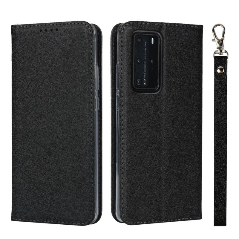 Flip Cover Huawei P40 Pro Style Cuir Douceur Avec Lanière