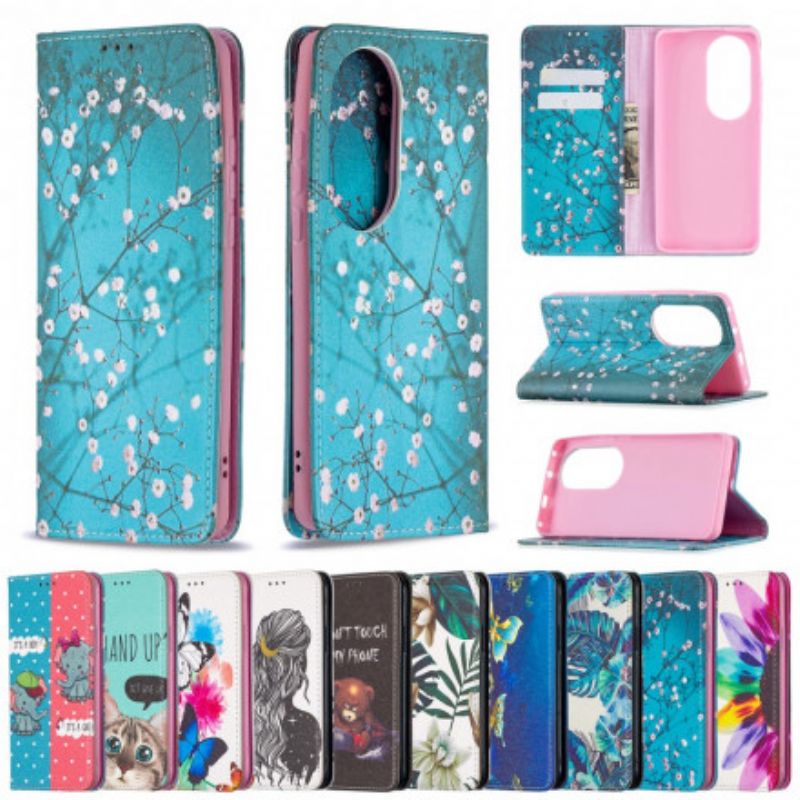 Flip Cover Huawei P50 Pro Branches Fleuries