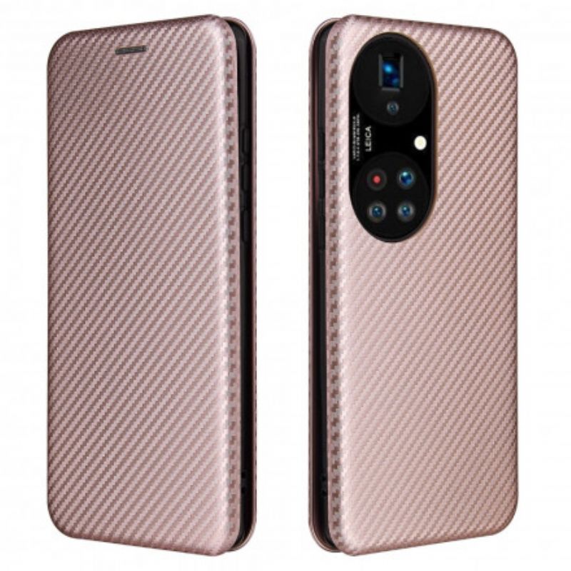 Flip Cover Huawei P50 Pro Fibre Carbone