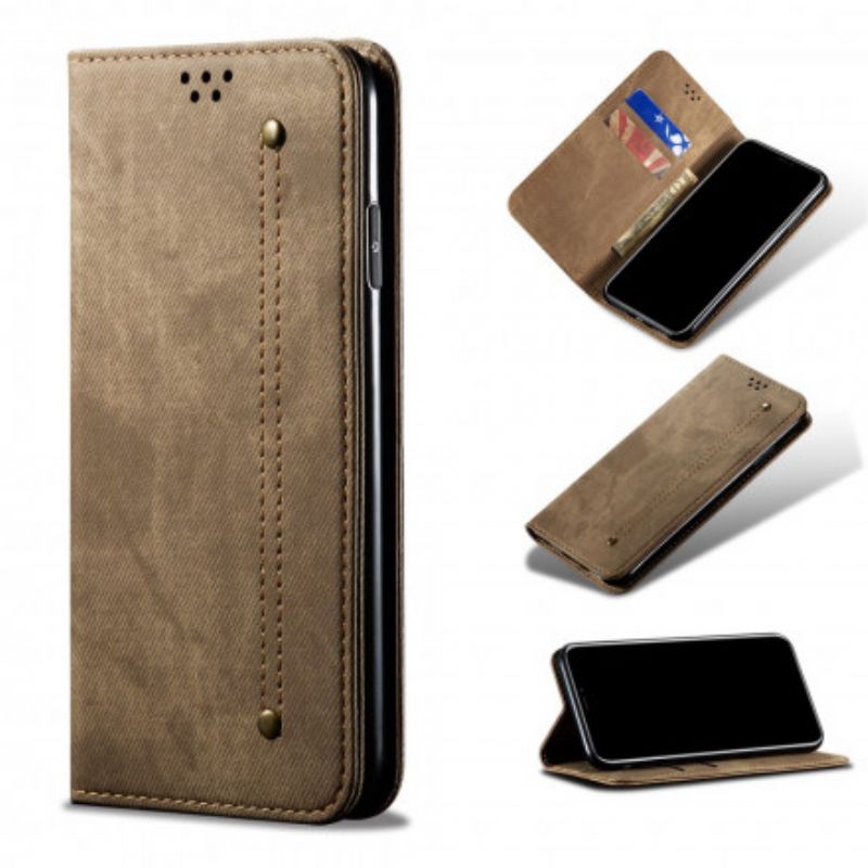 Flip Cover Huawei P50 Simili Cuir Texture Jeans