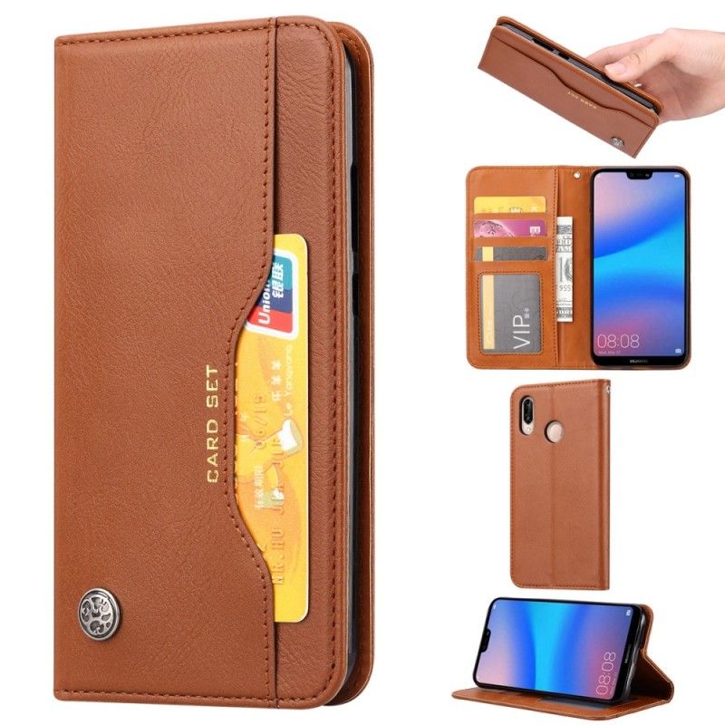 Flip Cover Huawei Y6 2019 Simili Cuir Porte-cartes