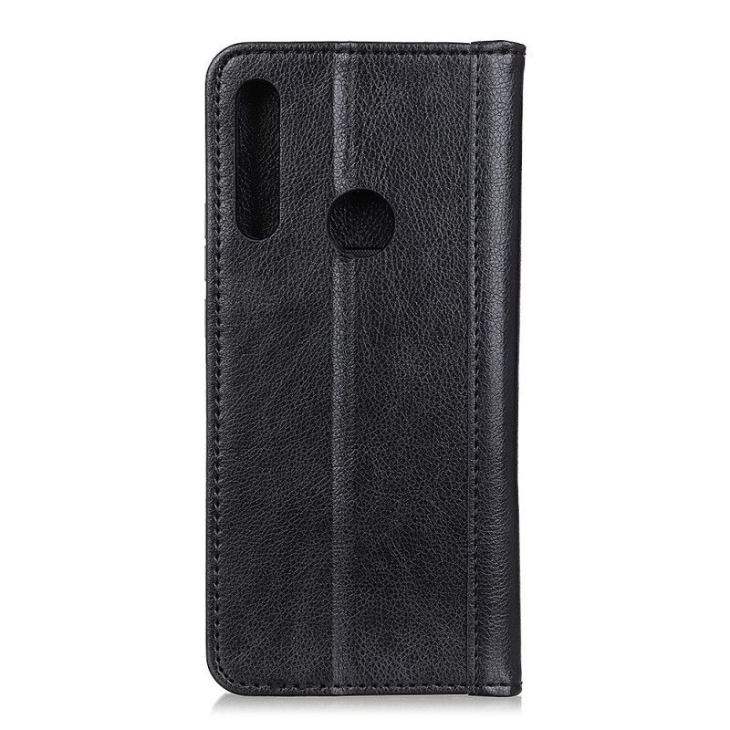 Flip Cover Huawei Y6p Cuir Litchi Fendu