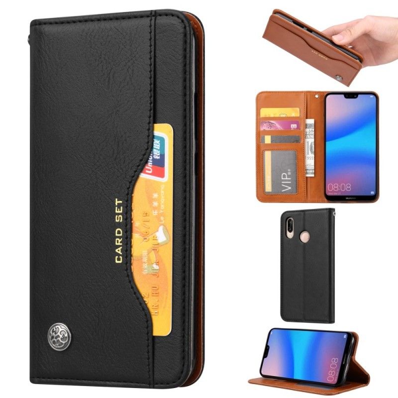 Flip Cover Huawei Y7 2019 Simili Cuir Porte-cartes