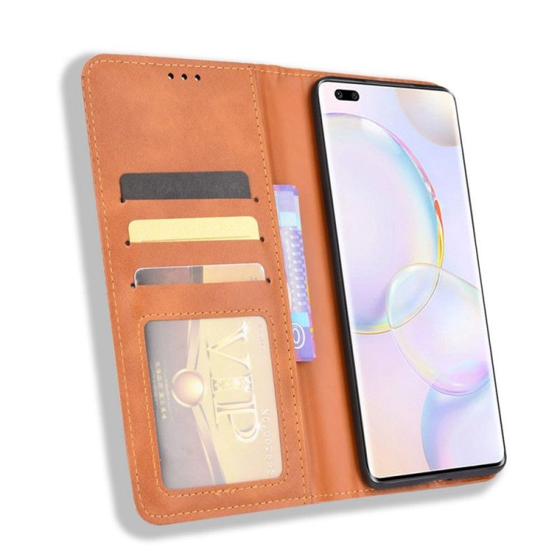 Flip Cover Pour Huawei Nova 9 Pro / Honor 50 Pro Effet Cuir Vintage Stylisé