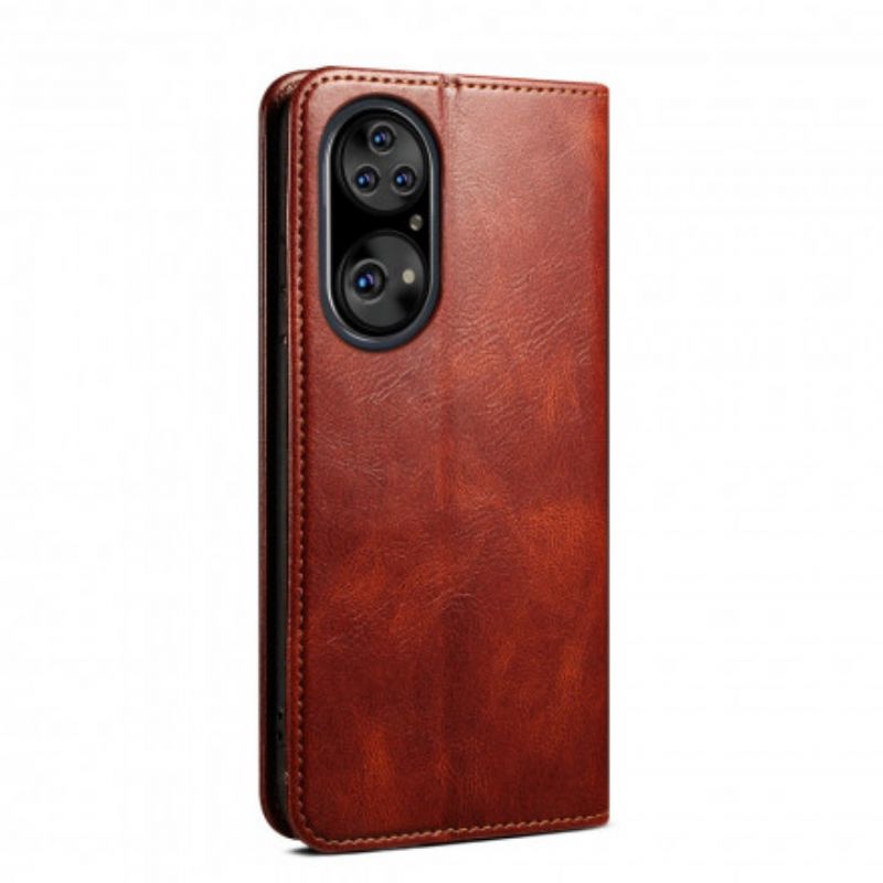 Flip Cover Pour Huawei P50 Pro Simili Cuir Ciré