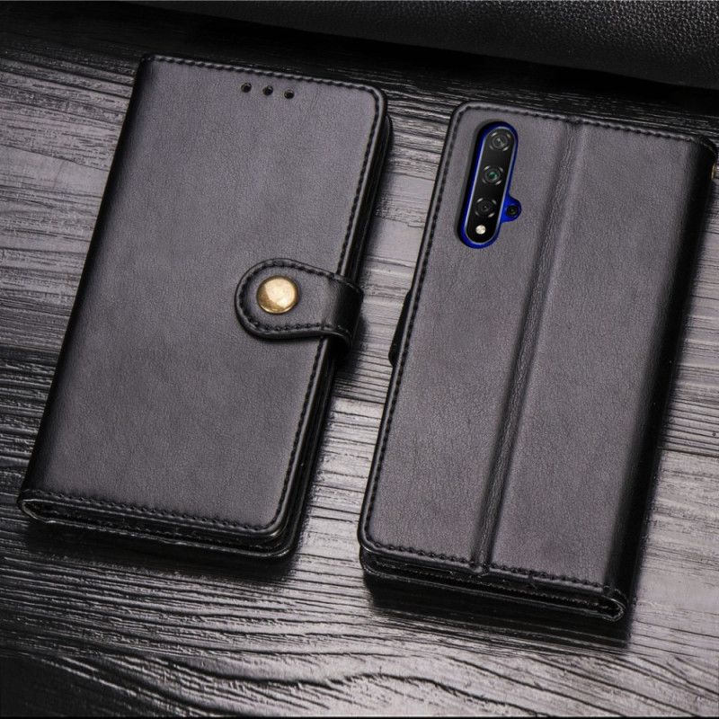 Housse Honor 20 / Huawei Nova 5t Simili Cuir Et Fermoir Vintage