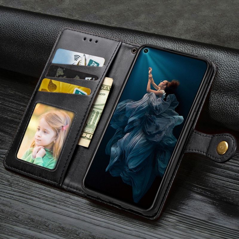 Housse Honor 20 / Huawei Nova 5t Simili Cuir Et Fermoir Vintage