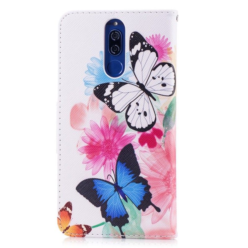 Housse Huawei Mate 10 Lite Papillons Et Fleurs Peints