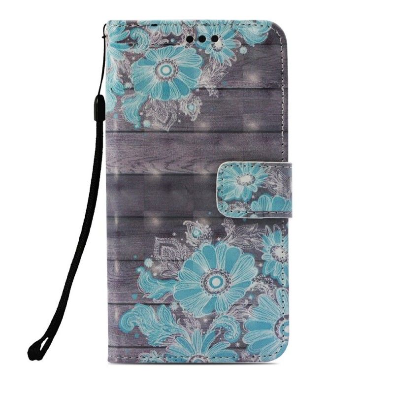 Housse Huawei Mate 20 Lite Fleurs Bleues 3d