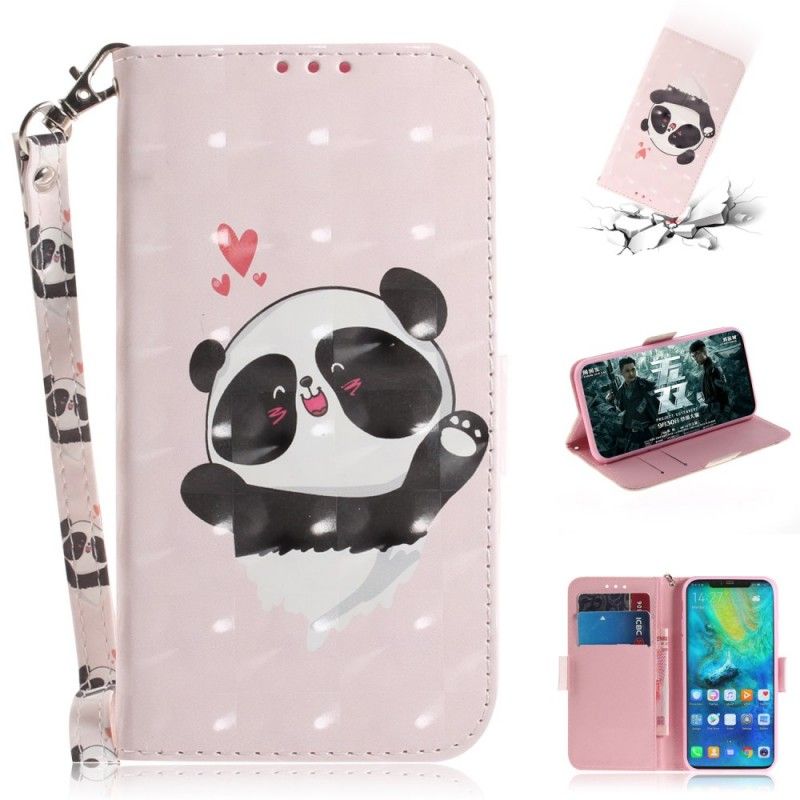 Housse Huawei Mate 20 Pro Panda Love À Lanière