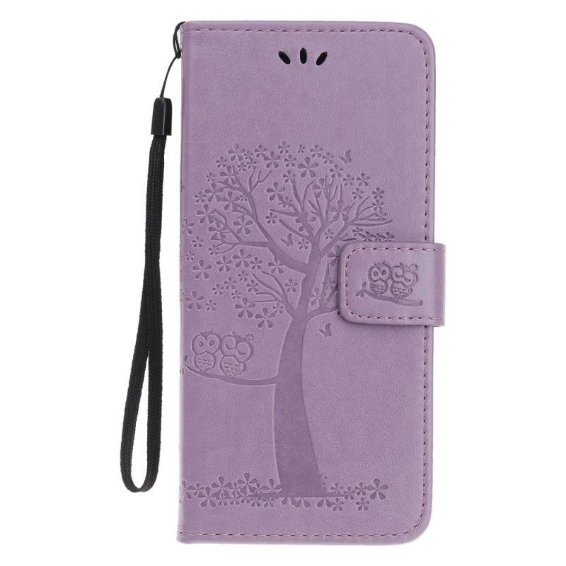 Housse Huawei Mate 30 Lite Arbre Et Hiboux À Lanière