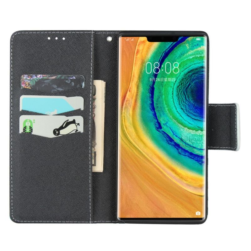 Housse Huawei Mate 30 Pro Fleurettes À Lanière